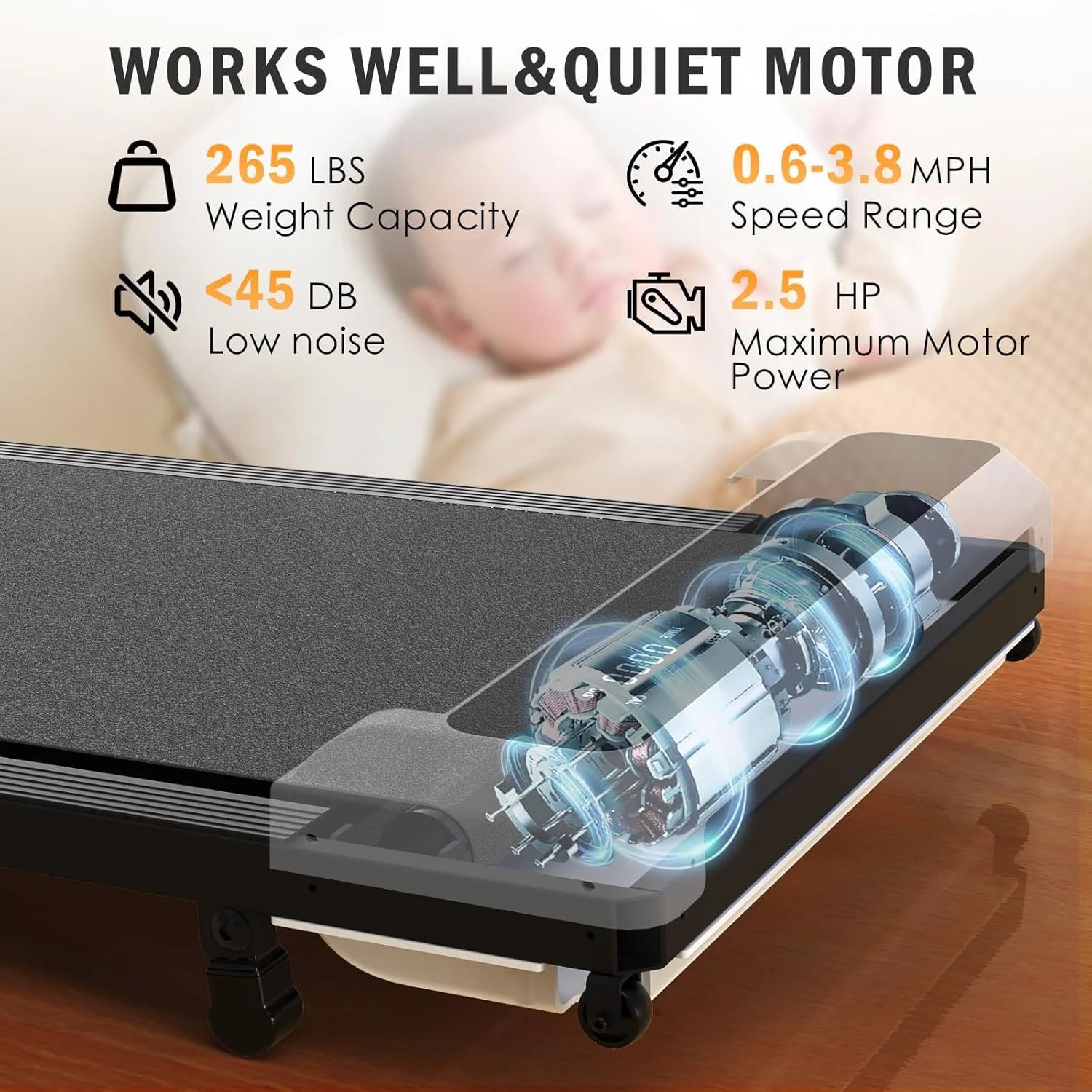 Walking Pad with Incline, Walking Pad Treadmill 2 in 1 Walking Pad for Walking and Jogging, 2.5HP Compact Treadmill for Home Office with Remote Control, LED Display